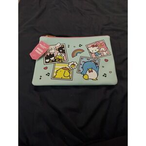 2024 Sanrio Hello Kitty & Friends Large Pink Teal‎ Pencil Pouch Case Zipper NEW